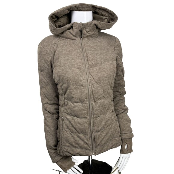 Be By Blanc Noir Down Puffer Jacket Hooded Parka Brown XS Designer Luxury Coat - Picture 1 of 5